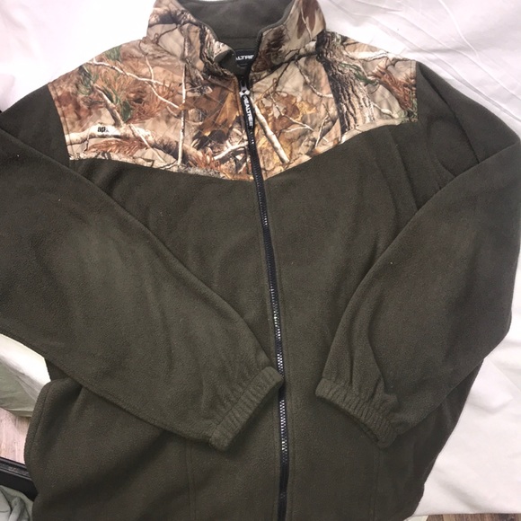 Realtree Other - Realtree Fleece🦌 Camouflage & Green Zip Up size L